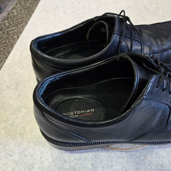 🐢 Bostonian Mens Black Leather Shoes Size 10.5W - Picture 6 of 13